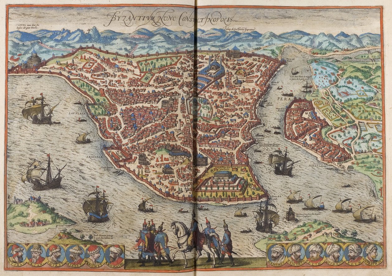 Byzantium. Constantinopolis Uit: Civitates Orbis Terrarum, 1572 door Frans Hogenberg