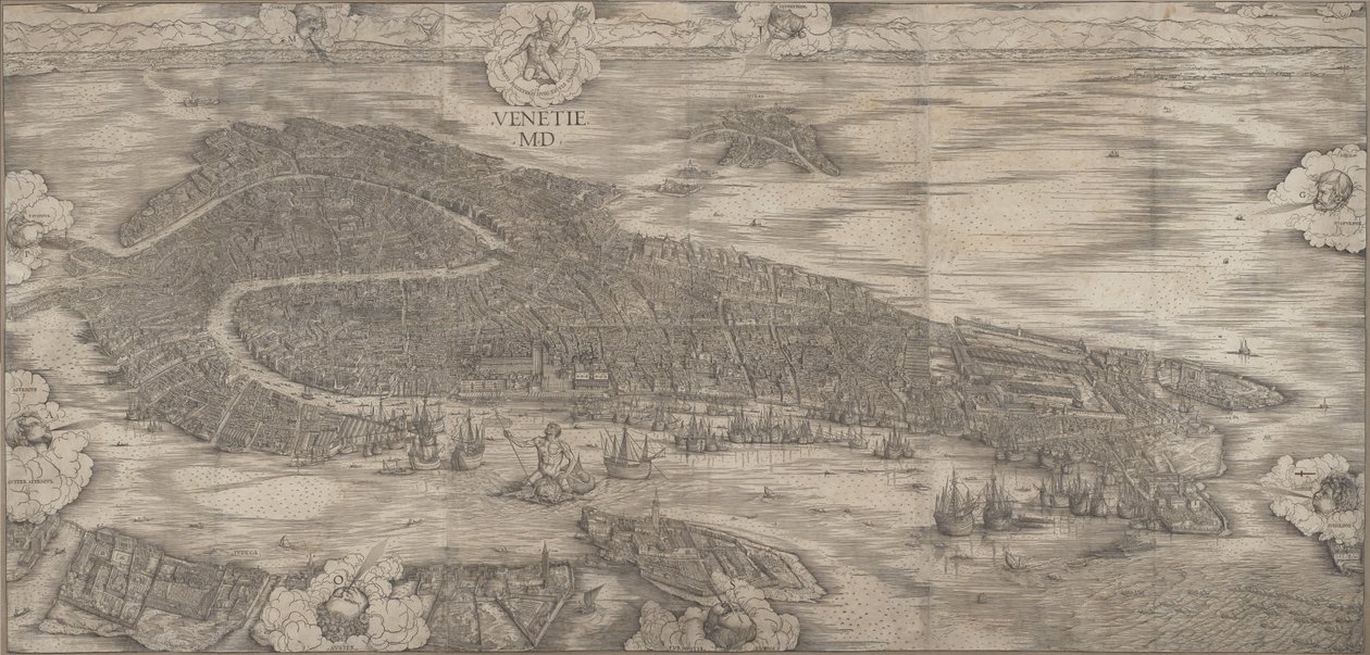 Uitzicht op Venetië door Jacopo de Barbari