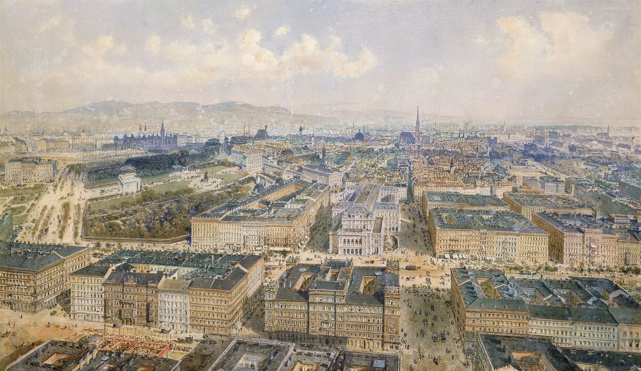 Panorama van Wenen, 1871 door Rudolf von Alt
