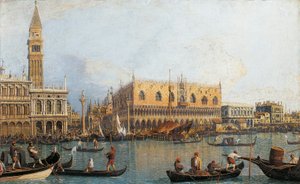 Italië, Florence, geschilderd uitzicht op het hertogelijk paleis in Venetië