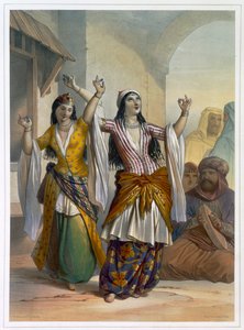 Egyptische danseressen die de Ghawazi uitvoeren in Rosetta, Egypte