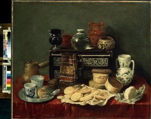 Stilleven met een ebbenhouten kist