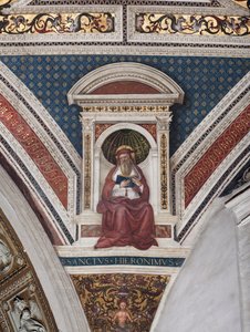 Sint Hiëronymus, detail (fresco)