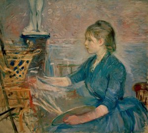 Paule Gobillard schilderend
