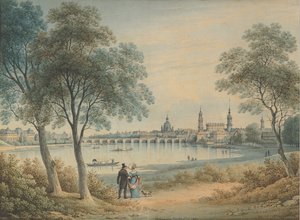 Uitzicht op Dresden vanuit het Westen