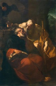 St. Benedictus en een kluizenaar