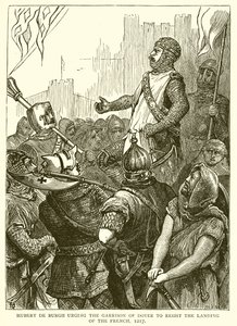 Hubert de Burgh spoort het Garnizoen van Dover aan om de Landing van de Fransen te Weerstaan, 1217