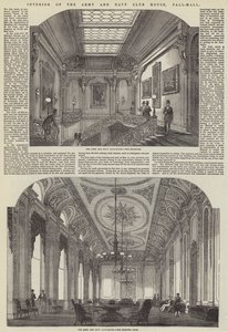 Interieur van het Army and Navy Club House, Pall-Mall