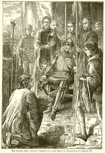 Sir Lionel Bra Uemont presenteert de Sleutels van Harfleur aan Hendrik V