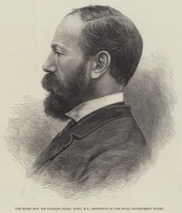 De zeer eerbiedwaardige Sir Charles Dilke, Baronet, MP, President van de Lokale Overheidsraad