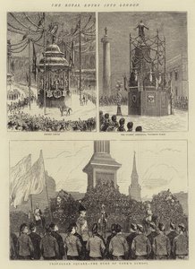 De Koninklijke Intocht in Londen (gravure)