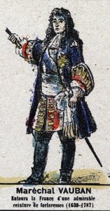 Sébastien Le Prestre de Vauban (1633-1707), maarschalk van Frankrijk. In "Galerie van Koningen en Koninginnen van Frankrijk en illustere personages van 1643 tot 1895" Epinal afbeelding.