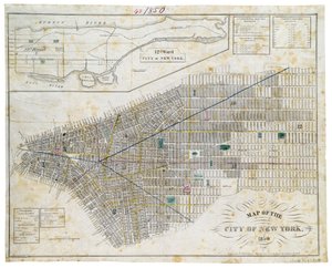 Kaart van de Stad New York, 1850