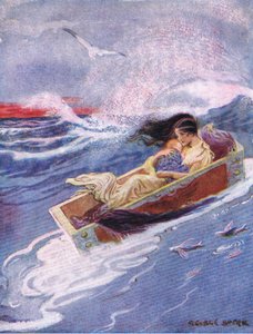 Weg en uit naar zee dreven de moeder en de baby, uit The Heroes gepubliceerd door George Allen en Unwin 1929