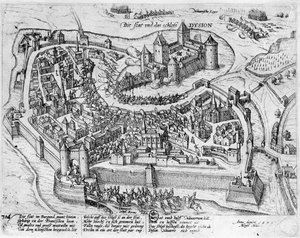Hendrik IV (1553-1610) betreedt Dijon, na zijn overwinning bij Fontaine-Française op de Spanjaarden, 5 juni 1595