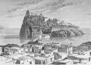Het kasteel van het vulkanische eiland Ischia