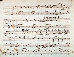 Eerste pagina van bladmuziek voor de gereduceerde symfonie voor piano van Otello, opera van Gioacchino Rossini