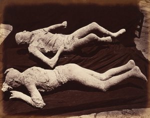 Menselijke afgietsels, Pompeii, ca. 1870 (foto) door Giorgio Sommer