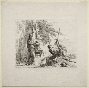 Verschillende Caprices: De Vrouw Staande met Handen op een Vaas, 1785