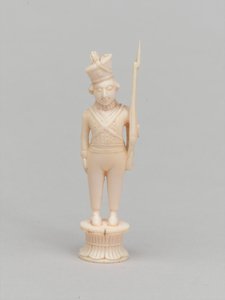 Witte pion, schaakstuk, India, ca. 1820