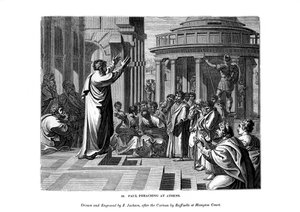 Paulus predikend in Athene, 1843