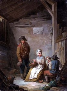 Boeren in hun huisje