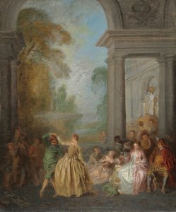 Dansers in een paviljoen, 1720s