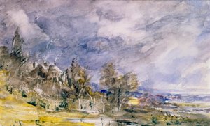 Hampstead Heath vanaf nabij Well Walk, 1834