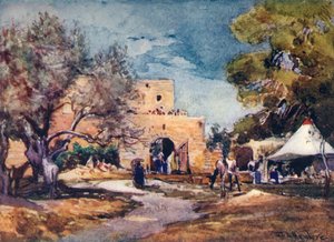 Middeleeuws gebouw buiten de noordmuur van Jeruzalem, 1902