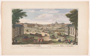 Gezicht op de voorzijde van het Paleis van Versailles