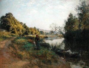 De oevers van de Marne, terugkeer van de visser, c.1907