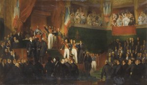 Louis-Philippe I wordt beëdigd als koning voor de Kamer van Afgevaardigden, 9 augustus 1830