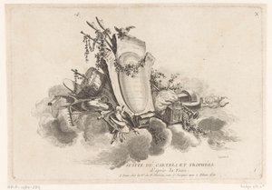 Cartouche met agrarische objecten