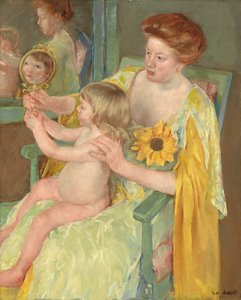 Vrouw met een zonnebloem