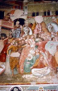 Bloedbad van de Onschuldigen, Fresco in de kerk van Santi Agostino, Siena, 1482