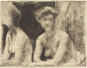 Naakte vrouw bij een spiegel, 1889