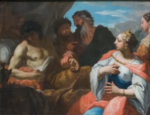 Antiochus bezocht door de dokter in aanwezigheid van Seleucus en Stratonice, eind 17e eeuw