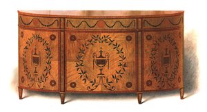 Satin-houten commode