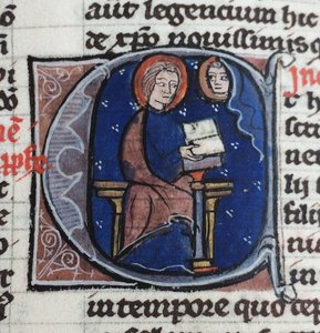 Ik lees de Brieven van Abelard en Heloise. Uit de Bible moralisée, 13e eeuw