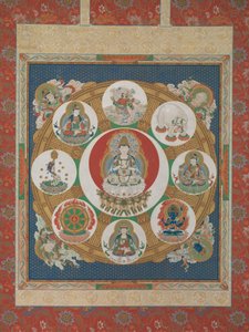 Mandala van het eenlettergrepige gouden wiel
