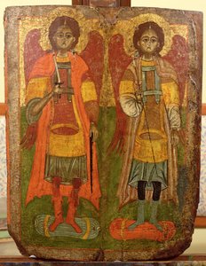 Aartsengelen Michael en Gabriel, Byzantijns icoon, vroege periode, 10e-11e eeuw