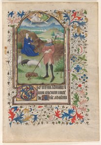 Blad uit een Getijdenboek: Aankondiging aan de Herders