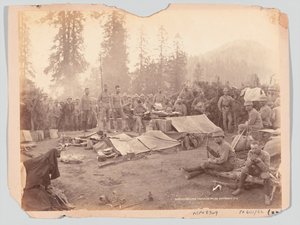 Northumberland Fusiliers Mess tijdens de Black Mountain Expeditie, 1888