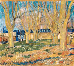 Platanenlaan bij het station van Arles