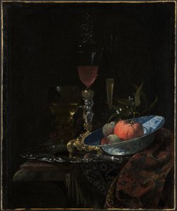 Wijnglas en een schaal met fruit, 1663
