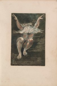 Het Eerste Boek van Urizen, pl.7 (Een naakte man met een zwevende witte baard die lijkt te stijgen in diep water)