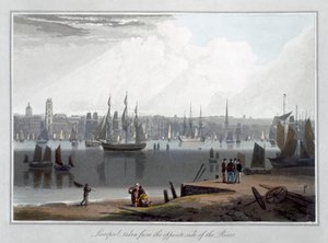 Liverpool, genomen vanaf de overkant van de rivier, 1815