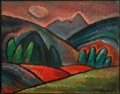 Landschap bij Oberstorf door Alexej von Jawlensky