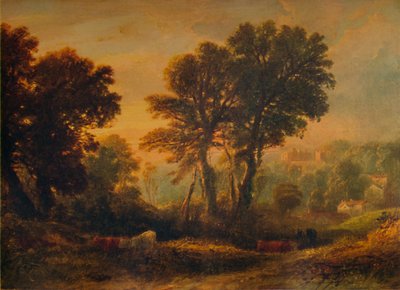 Kasteel Dunster: Zonsondergang, ca. 1850, 1935 door Anthony Vandyke Copley Fielding