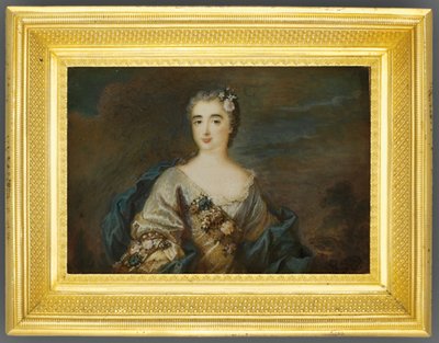 Een dame genaamd Louise-Jeanne de Durfot, hertogin van Mazarin en de Meilleraye, ca. 1750 door French School
